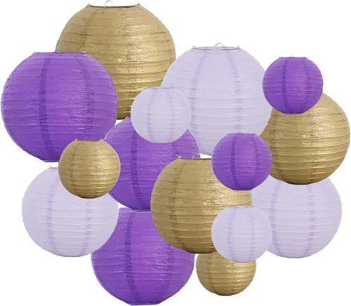 Miniatura 47 de BEISHIDA Faroles de Papel Blancos de 12 Pulgadas Decorativos Chinos/Japoneses Colgantes Redondos de Papel Lámparas para Cumpleaños, Bodas, Navidad