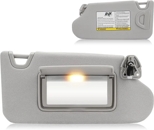 Visera solar con luz de tocador para Nissan Altima 2013-2018 sin techo solar, repuesto para parasol gris del lado derecho del pasajero 96400-3TA2A