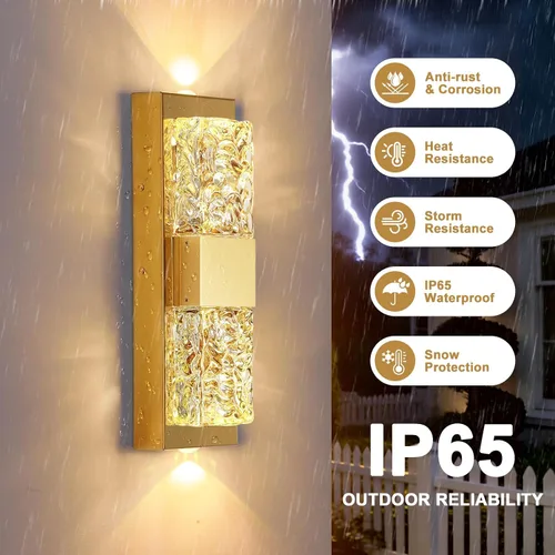 Miniatura 3 de Lámpara de pared inteligente para exteriores, lámpara exterior que cambia de color RGB, iluminación de pared exterior de carcasa de metal, luces