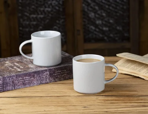 Miniatura 6 de famiware Nebula - Taza de café de 4 piezas, tazas de catering de 14 onzas con asa para café, té, cacao, leche, gris claro Nebulosa gris claro