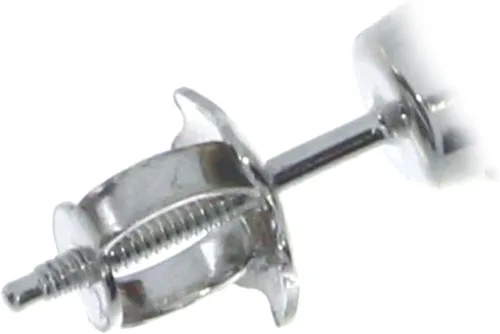 Miniatura 3 de Aretes pequeños de oro blanco de 14 k con diseño de zafiro redondo, No aplicable, Zafiro