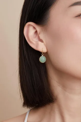 Miniatura 2 de 14K Gold Earrings for Women Handmade Green Jade Jewelry Green Stone Earrings for Women Dangle Birthstone Earrings Gift for Anniversary Graduation