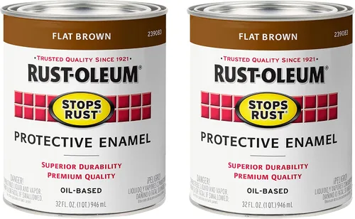 Miniatura 13 de Rust-Oleum 7776502-2PK - Pintura antióxido para aplicación con brocha, cuarto de galón, negro plano (paquete de 2)