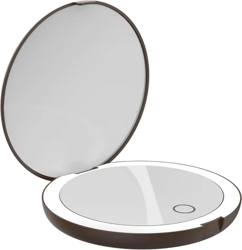 Miniatura 10 de LUNA London Compact Travel Mirror Travel Makeup Mirror with Light LED Lighted Vanity Mirror with 3 Light Modes 7X Magnification Folding Chalk
