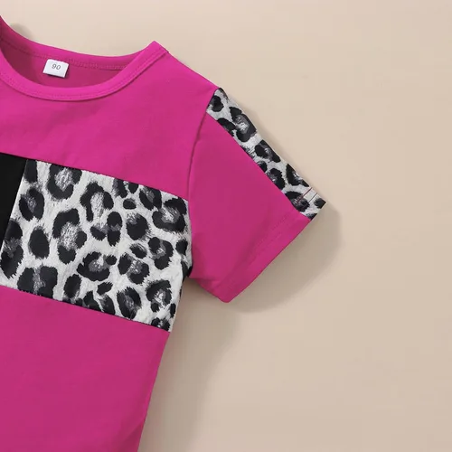 Miniatura 12 de Ropa de verano para niña, camiseta de manga corta para bebé, pantalones cortos, estampado de leopardo, camuflaje, de 18 meses a 6 años
