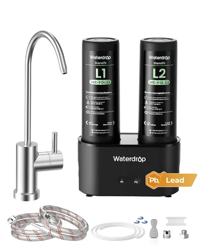 Miniatura 12 de Waterdrop 10UA PRO Filtro de agua para debajo del fregadero, no se requiere perforación, recordatorio de tiempo, fácil instalación, reduce el plomo