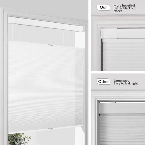 Miniatura 8 de BERISSA Top Down Bottom Up Persianas sin cordones y con celdas, sin herramientas y sin taladro, persianas para ventanas, persianas para ventanas