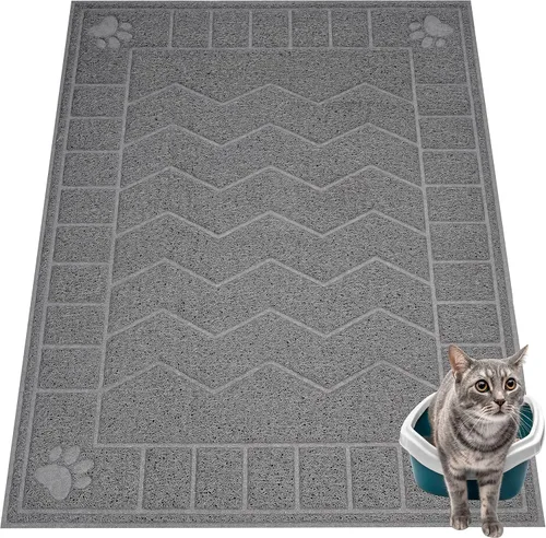 Alfombrilla de Arena para Gatos, Alfombrilla Atrapa Arena Suave para las Patitas del Gatito, Alfombrilla para Caja de Arena de Gatitos de 47" x 35"