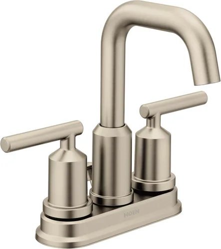 Miniatura 7 de Moen Gibson 6150BZG - Grifo de baño moderno de arco alto de dos manijas de oro bronce con montaje de drenaje, 6150BZG