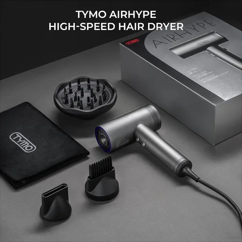 Miniatura 8 de TYMO Secador de pelo con difusor para mujer, secador profesional de alta velocidad de 1500 W con peine, secado rápido de 110,000 rpm, secador