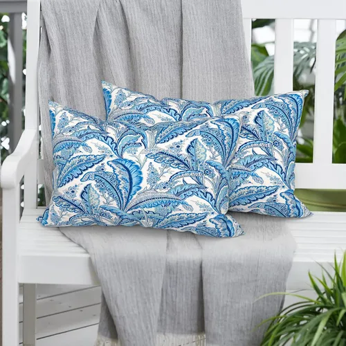 Miniatura 787 de Juego de 2 almohadas para exteriores de 16 x 16 pulgadas, repelentes al agua con interiores, para muebles de patio, hogar, jardín, geometría bohemia