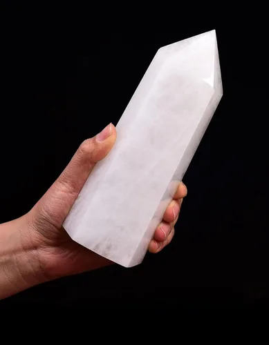 Miniatura 8 de AMOYSTONE Torre de piedra curativa, varita grande de piedra esmeralda, obelisco de punta hexagonal, irregular, 1.7-2 libras, meditación espiritual