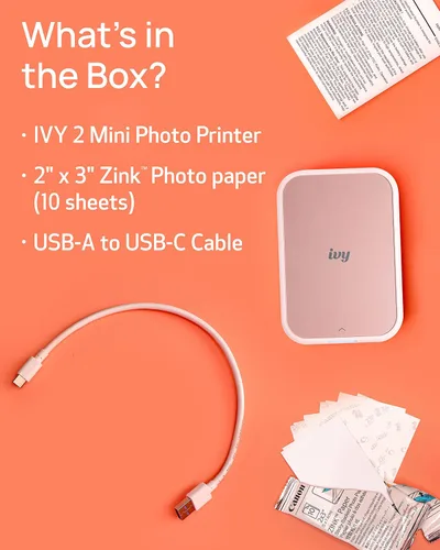 Miniatura 7 de Canon IVY 2 - Mini impresora de fotos, imprime desde dispositivos iOS y Android compatibles, impresiones con respaldo adhesivo, rosa suave + paquete