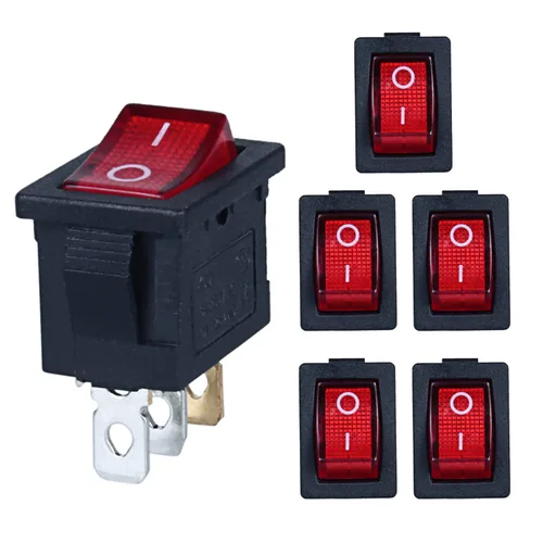 Miniatura 7 de Interruptor basculante de 2 pines y 2 posiciones SPST con cierre de encendido y apagado, 6 unidades, 12 V, 110 V, 250 V, 10 A