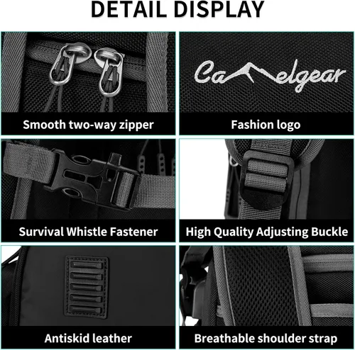 Miniatura 9 de Bolsa para Botas de Esquí de 65L, Bolsa de Viaje Grande Tipo Duffel, Mochila para Botas de Esquí de 1680D Nylon Impermeable y Acolchada