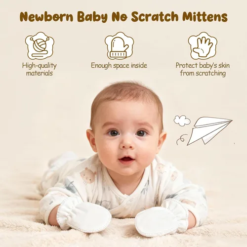 Miniatura 2 de Guantes de algodón para recién nacido, guantes de algodón para niños y niñas