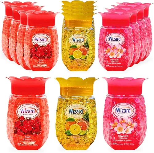 Miniatura 12 de WIZARD - Perlas de gel eliminadoras de olores, 12 onzas, paquete de 12 ambientadores para baño. Habitaciones, por áreas y ambientadores
