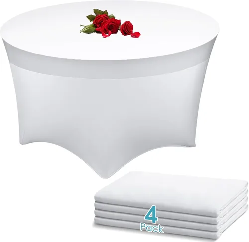 Miniatura 11 de Buryeah Mantel redondo elástico de 5 pies de elastano, lavable a máquina, 60 pulgadas, mantel elástico ajustable para mesa redonda para bodas