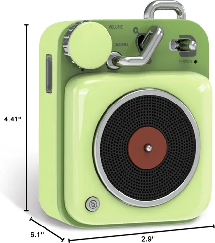 Miniatura 9 de Mini altavoz Bluetooth portátil Muzen, botón pequeño, lindo, retro, inalámbrico, de metal, con volumen alto, gran sonido y cordón portátil y bolsa
