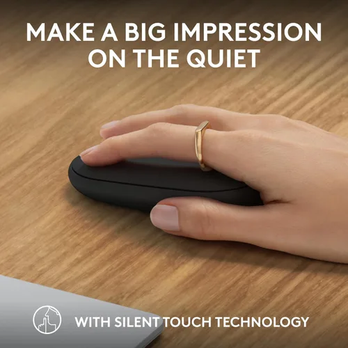 Miniatura 5 de Logitech Pebble Mouse 2 M350s Slim Bluetooth Ratón inalámbrico, portátil, ligero, botón personalizable, clics silenciosos, fácil de cambiar