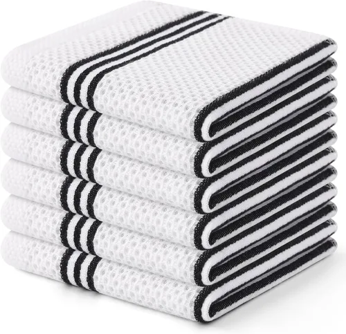 Miniatura 61 de Mordimy Toallas de cocina 100% algodón con tejido de gofre, 13 x 28 pulgadas, paños de cocina súper suaves y absorbentes para secar platos, paquete