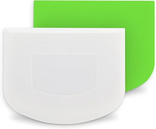 Miniatura 8 de Raspador de banco de plástico para hornear, 2 raspadores de cuencos blancos, raspador de masa flexible seguro para alimentos, multiusos, buen 2