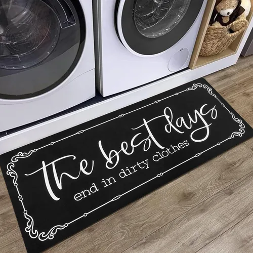 Miniatura 30 de KOZYFLY Alfombra Antideslizante para Lavandería de 20"x60", Alfombras de Cocina Lavables, Alfombra de Lavandería Impermeable, Alfombra para Marrón