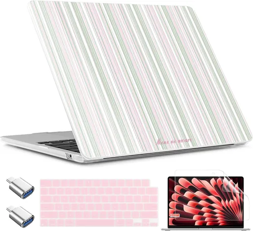 Miniatura 27 de TWOLSKOO Funda para MacBook Air de 15 pulgadas 2025 2024 2023 versión M4 A3241 M3 A3114 M2 A2941, carcasa rígida de plástico y protector