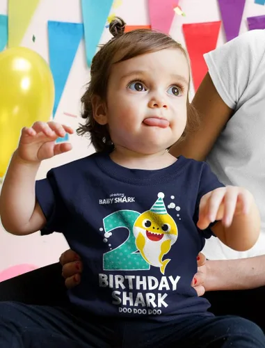 Miniatura 3 de Camiseta de 2 cumpleaños de Baby Shark, traje para niños o niñas de 2 años, linda camiseta de fiesta para niños
