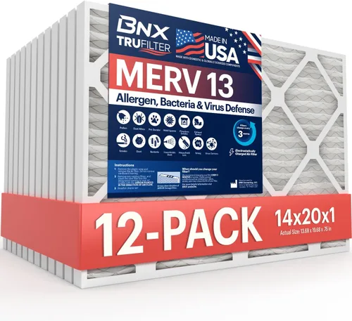 Miniatura 35 de BNX TruFilter 20x23x1 filtro de aire MERV 13 (paquete de 4) - HECHO EN EE. UU. - Filtros plisados electrostáticos para aire acondicionado HVAC AC