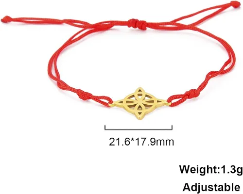 Miniatura 7 de Caiyao Pulsera para mujer, nudo de bruja celta, pulsera mágica en capas de acero inoxidable, dije de brujería, pulsera mística de doble cuerda