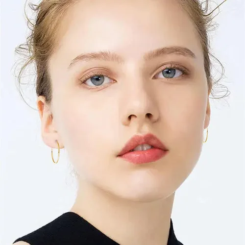 Miniatura 8 de Aretes de aro pequeños con relleno de oro de 18 quilates para mujeres y hombres, aretes de aro de tubo sin fin, ligeros y pequeños hechos a mano