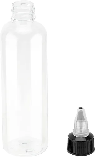 Miniatura 4 de 64 botellas de plástico de 4 onzas, botellas dispensadoras redondas con tapa superior giratoria para manualidades, cocina, hogar, transparente