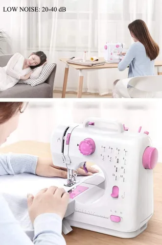 Miniatura 3 de CGOLDENWALL Máquina de coser eléctrica para el hogar, mini máquina reparadora de doble velocidad con 12 métodos de costura diferentes, luz LED