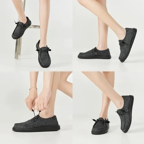 Miniatura 6 de zmlc Mocasines sin cordones para mujer, zapatos planos para mujer, cómodos mocasines informales, zapatos para caminar, zapatos náuticos con suela