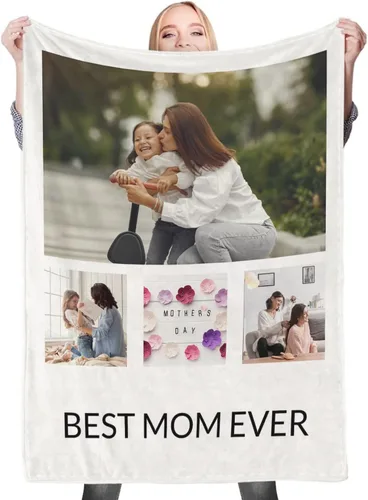 Miniatura 29 de Regalos de cumpleaños personalizados, manta personalizada con mis propias fotos para mujeres, hombres, mamá, papá