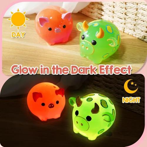 Miniatura 4 de LET'S RESIN Moldes de resina de animales, lindos moldes de silicona de figura de cerdo y vaca para resina epoxi, moldes de resina redondos 3D