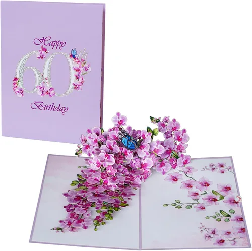 Miniatura 18 de Tarjetas de cumpleaños 3D de flor de cerezo para mujer, tarjeta desplegable para el día de la madre, aniversario 3D, día de San Valentín, regalos