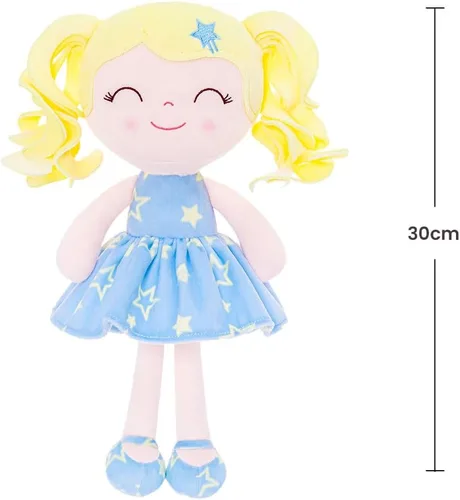 Miniatura 2 de Gloveleya Muñecas de bebé suaves y acogedoras, primeros regalos para niñas, muñeca de bebé con vestido azul estampado de estrellas, Serie Galaxia