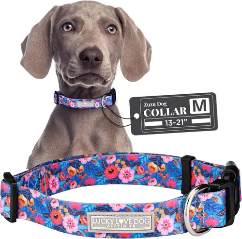 Miniatura 43 de Lucky Love Dog - Collar para perras pequeñas, diseño Blackbird de estampado alegre con flores de primavera y verano, talla XS