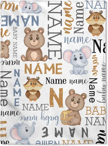 Miniatura 22 de FLOCHIL Manta de bebé personalizada para niños, manta de bebé personalizada con nombre, manta de bebé de bosque personalizada, regalo para baby