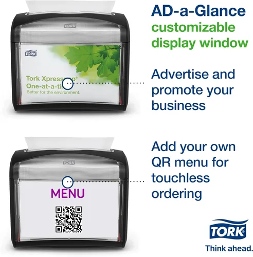 Miniatura 3 de Tork Xpressnap - Dispensador de servilletas negro, compatible con N4, gama Signature, paquete de 4 (6232100)