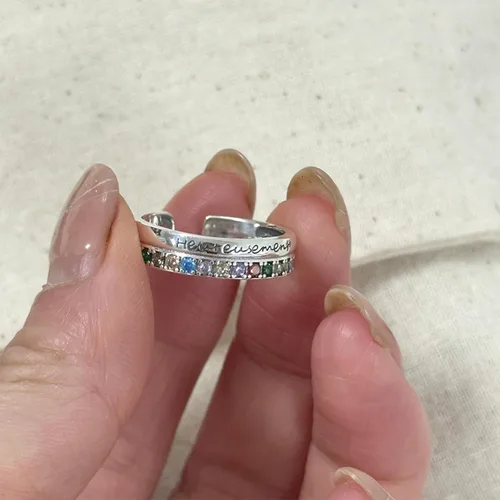 Miniatura 246 de Anillo de plata de ley 925, minimalista, ajustable, hecho a mano, para mujeres y niñas