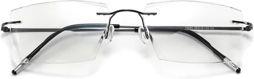 Miniatura 8 de K.LAVER Lentes de lectura bifocales para hombres y mujeres, sin marco, con bloqueo de luz azul, lentes de corte de diamante, lentes de titanio