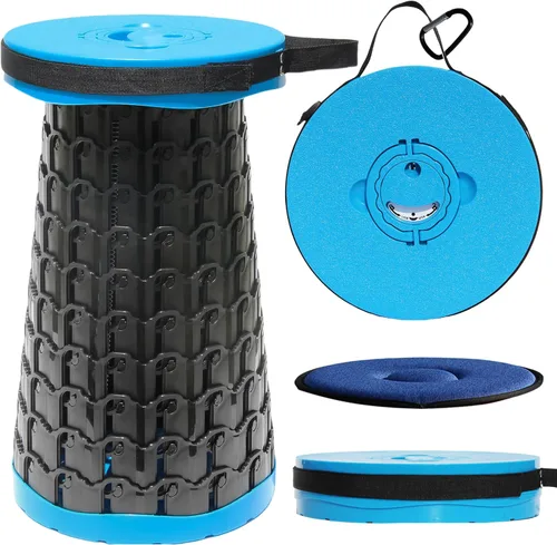 Miniatura 11 de ALEVMOOM Taburete plegable XXL 2025 de 19.7 pulgadas con cojín, capacidad de 1000 libras, taburetes portátiles para adultos, resistente, altura