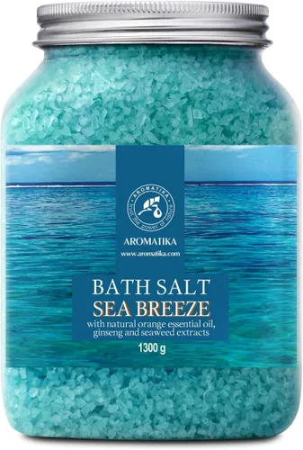 Sal marina de baño de 46 onzas, sal de brisa marina, sales marinas naturales de baño, lo mejor para un buen sueño, relajante, calmante, cuidado