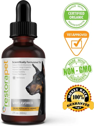 Miniatura 8 de RestoraPet Paquete de 1 multivitamínico líquido sin sabor para perros y gatos Alivio del dolor de la artritis del perro Vitaminas de cadera