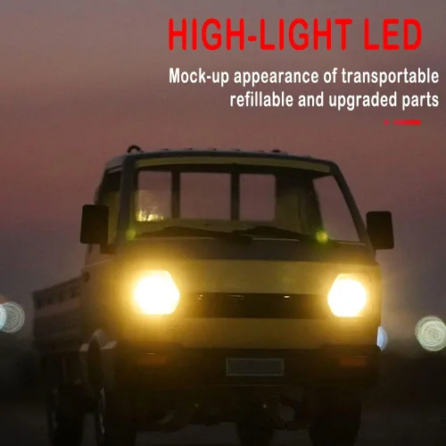 Miniatura 2 de Auto a control remoto 1/10 con faros LED, 2.4 GHz RC Rock Crawler camiones de tracción trasera, camioneta todoterreno para adultos, regalos