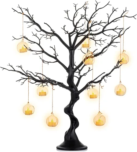 Miniatura 9 de NUPTIO Árbol Artificial Negro de Halloween: 22.8 pulgadas de Alto Exhibidor de Ornamentos Navideños Árboles Falsos Manzanita Ramas Decorativas