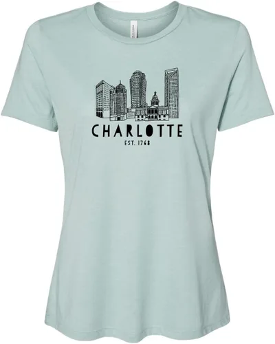 Miniatura 44 de Cute Women's Screen Printed Crew Neck Tee, Shirts With Sayings, Dusty Blue or Olive
